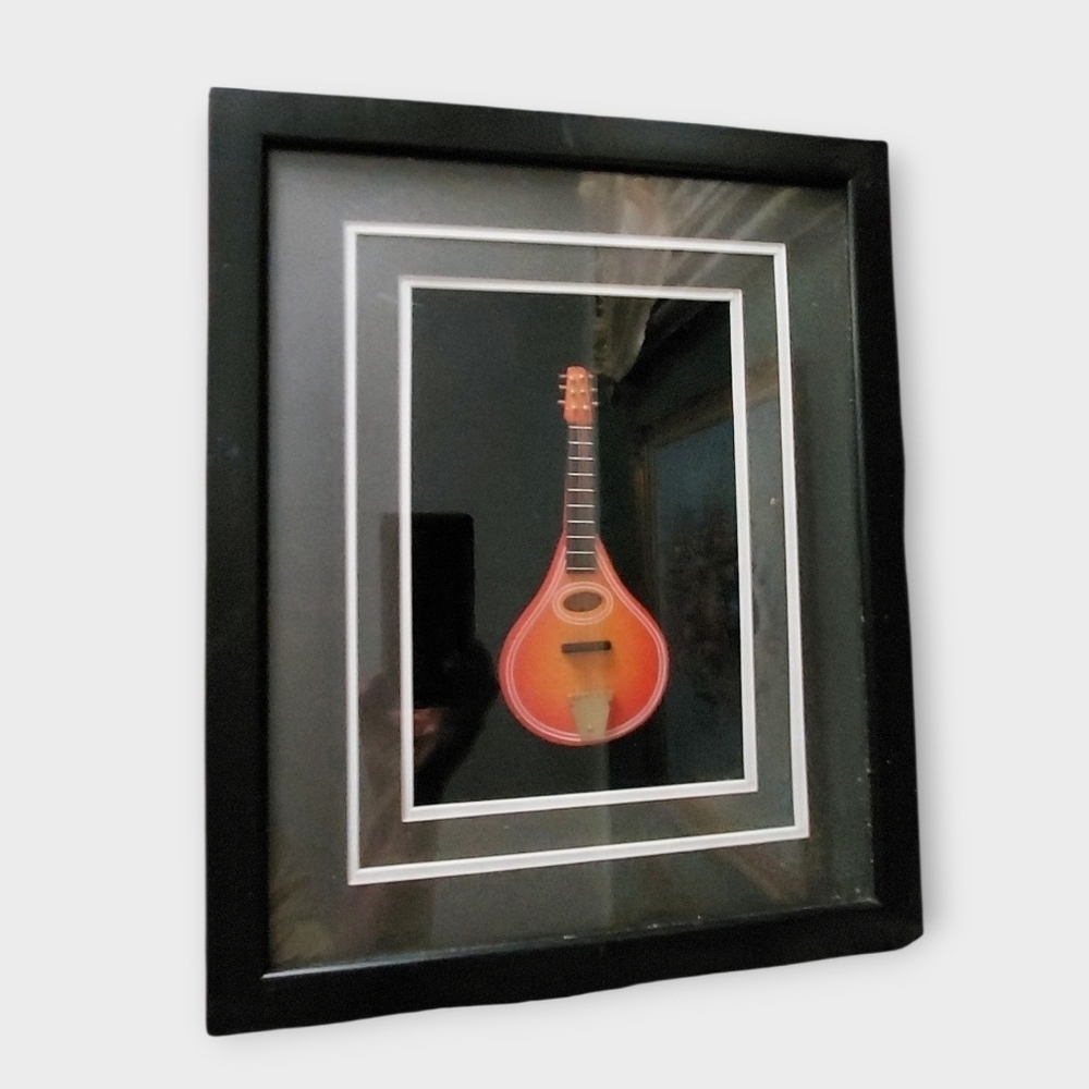 2 Pc Vintage Framed Musical Instrument Shadowbox Art Set - Picture 3 of 7